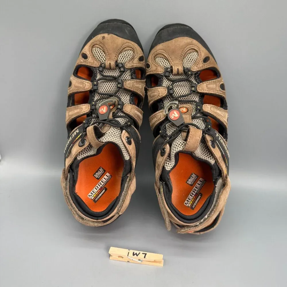 Merrell Continuum Hiking Sandals Men's 12 Brown Cord Lock Round Toe Outdoor Shoe